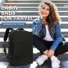 YSTYLE 易捷航空手提行李背包 40x25x18公分/46x30x23公分 男女通用登機箱包 15.6吋筆記型電腦背包 附USB充電器 健行背包 - 黑色 - 查看 2