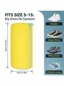 1个圆柱形宽松魔术鞋洗袋，耐用可重复使用涤纶材质，洗衣机防变形鞋履护理，适用于运动鞋、休闲鞋、帆布鞋，居家旅行洗衣皆宜，情人节、妇女节、复活节、乔迁之喜的理想礼物