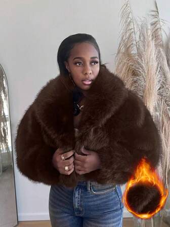 Höst/vinter ny ankomst Elegant dam fuskpälskrage kort , varm och bekväm