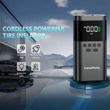 150PSI Portable Air Pump - Equipped With A Digital Pressure Gauge, USB Charging And Rechargeable Lithium-Ion Battery, LED Light, And Wireless Design; Suitable For Cars, Bicycles, Motorcycles, And Ball Items. - Digital display - 查看 6