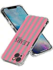 1pc Customizable Transparent Soft Phone Case With Heart Design, Personalized Phone Cover Compatible With Apple, OPPO Phones, Gift For Mom/Dad, Boyfriend/Girlfriend - Clear - View 4