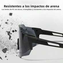 Deportivas Polarizadas para Hombre y Mujer, Gafas Deportivas con Espejo para Ciclismo, Protección Uv400, con Polaina para El Cuello, Conducir, Pesca, Ciclismo, Senderismo (negro) - / - Ver 4