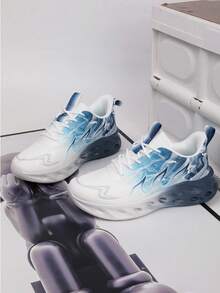 1双透气网布运动鞋，适合青少年，舒适柔软轻便，防滑鞋底，复古时尚休闲跑步户外街头鞋 - 藍色 - 查看 3