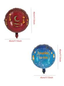 5 pezzi Palloncini a forma di stella e luna da 18 pollici per lampade ad olio, palloncini rotondi in lamina per Ramadan Karrem, palloncini ad elio per Eid Mubarak, decorazioni per il Ramadan - Multicolore - Visualizzare 9
