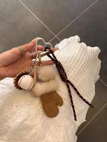 Yogodlns Llavero de cuerda con diseño de béisbol, colgante de amor con borde de encaje, llavero de cuerda colorido, llavero creativo para colgante de bolso, decoración de mochila - Multicolor - Ver 12