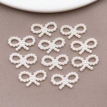 100pcs/Pack ABS Pearl-Effect Hollow-Out Heart & Butterfly DIY Charms. Hot-Selling Mini 3D Embellishments And Filigree Pearl Accessories. - White - View 13
