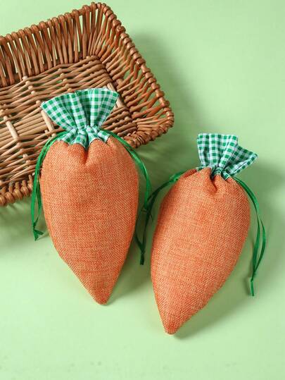 6Pcs Carrot-Shaped Linen Drawstring Bag,Easter Gift Bag,Gift Wrapping Bag,Gift Packaging Bag,Storage Bag,Easter Party Favor Bag,Easter Decorations For Home,Easter Egg Hunt Party Supplies,Spring Party Favors,Easter Gifts,Ideal For Small Item Organization And Storage
