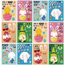 6/12pcs Easter Stickers, Egg, Rabbit, Chick, Lamb Decals, DIY Dress Up Stickers, Holiday Party Craft Stickers - Multicolor - View 7