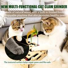 Multi-Function Cat Nail File Box, Includes Nail File, 3 Claw Shaped Balls, And 1 Fish Shaped Chew Toy - A Versatile Cat Nail Care Toy