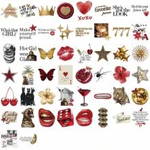 50pcs Gold Lucky Girl Stickers, Decorative For Skateboard, Guitar, Luggage, Laptop, Phone Case, DIY Graffiti Stickers Scrapbook Supplies Scrapbook Stationery - Multicolor - View 3