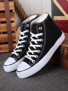 Nuevos zapatos casuales para hombre.Zapatillas deportivas informales para hombre.Zapatillas deportivas unisex, cómodas y a la moda.Nuevas zapatillas de lona informales.Zapatillas de lona minimalistas,Zapatillas clásicas de moda de lona.Estilo urbano, cómodo y ligero, para llevar a diario. - Negro - Ver 2