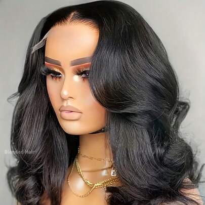 16-34英寸 13x6 耳到耳 波浪卷蕾丝前假发 真人混纺发 200% 高清透明前额假发 真人巴西发 带婴儿发 女士高密度巴西原生发 13x6 假发