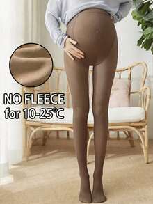 1 Pair 110g Large Size Pregnant Women Leggings, Stockings, Spring And Autumn Leg Shining Artifact, Integrated Skin Penetrating Black Fake Flesh Penetrating Pantyhose,Maternity Tights, Work And Business Stockings, Office Leggings