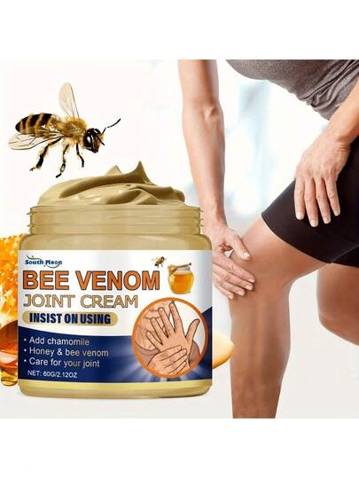 60g Bee Joint Massage Cream: Natural Ingredients, Alcohol-Free, Non-Greasy, Suitable For Hands, Feet, Knees, Waist. Unisex, Suitable For All Light Brown Skin Types Including Sensitive And Dry Light Brown Skin.