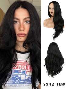 新款合成纤维假发，女士浓密长卷发，高温丝时尚假发 - 彩色 - 查看 4