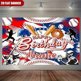 1 Fondo de celebración de cumpleaños de béisbol, decoración de fondo, habitación, jardín y accesorios de estudio fotográfico - Adecuado para decoración del hogar, decoración de pancartas de fiesta y decoración de cabina fotográfica.
