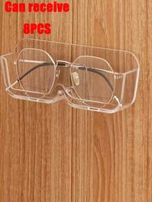8pcs Wall-Mounted Eyeglass Storage Box, No Drilling Required Self-Adhesive Glass Display Cabinet, Sunglasses Organizer Rack - Multicolor - View 1