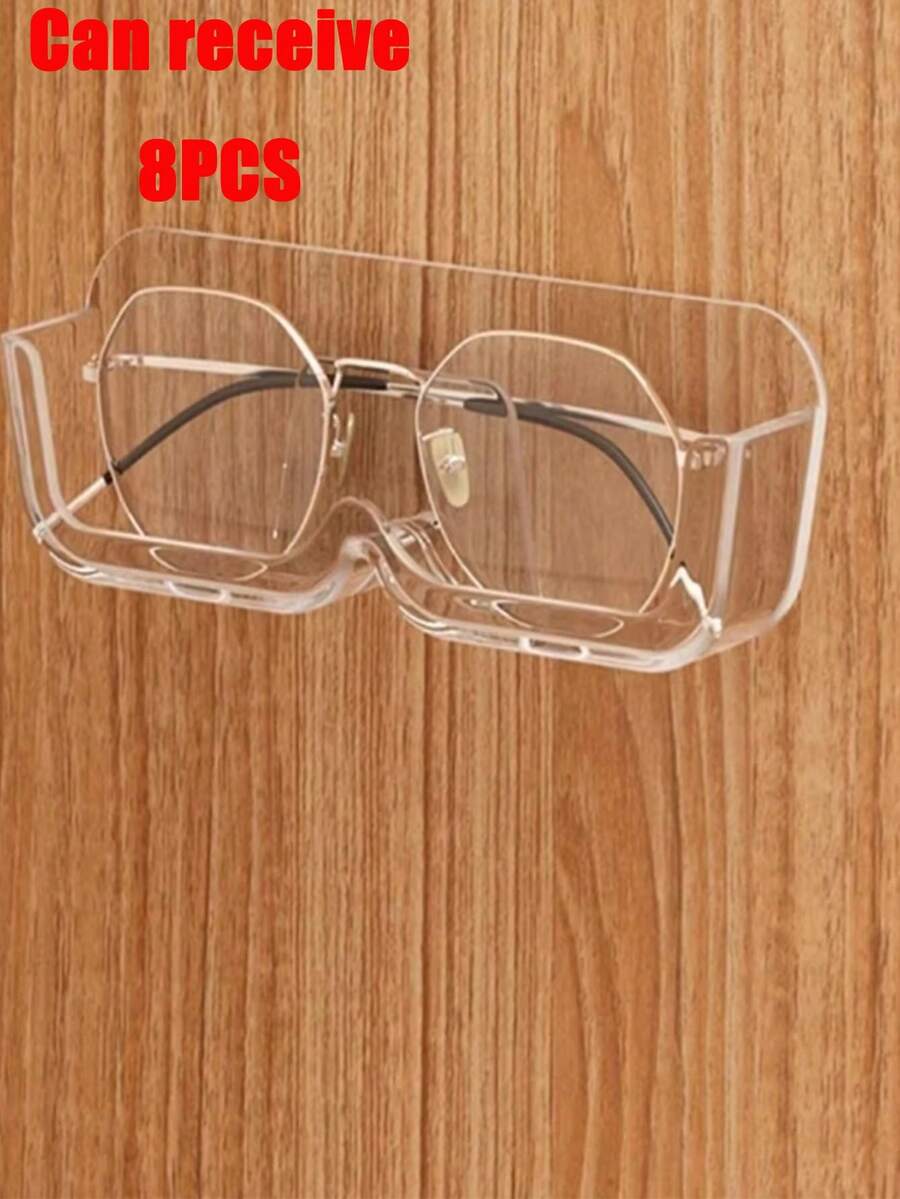 8pcs Wall-Mounted Eyeglass Storage Box, No Drilling Required Self-Adhesive Glass Display Cabinet, Sunglasses Organizer Rack - Multicolor - View 1