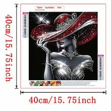 1 Set Exquisito Kit de Pintura de Diamantes 5D - Dama Elegante con Sombrero Rojo y Vestido, Incrustado con Diamantes Acrílicos Redondos Brillantes, Artesanía de Diamantes Completa, Decoración de Pared sin Marco, Adecuado para Sala de Estar, Dormitorio, Oficina - Regalo Ideal para Fiestas, Nuevo Set de Pintura de Diamantes, Marco no Incluido, Múltiples Tamaños Disponibles - Multicolor - Ver 11