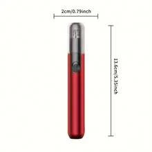 Recortador de vello de nariz y oídos con alimentación USB, hecho de aluminio, indoloro para eliminar el vello de las cejas y del rostro, perfecto como regalo para el Día del Padre. - Rojo - Ver 2