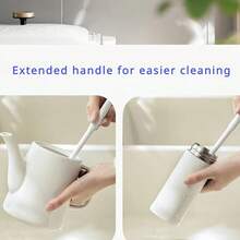 1pc 360° Silicone Cleaning Brush With Foldable Head - Long Handle, Reusable Bottle And Cup Brush, Suitable For Kitchen And Household Use - Multicolor - View 6