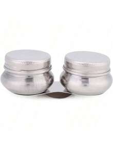 EstiloTendenciaHilitand 1 Pieza Acero Inoxidable Grande Doble CucharóN Taza De Paleta De Aceite Contenedor Pintura Megilp Trementina Recipiente De Disolvente Con TapóN De RoscaCalidad PremiumVersióN Mejorada - 1 - Ver 1