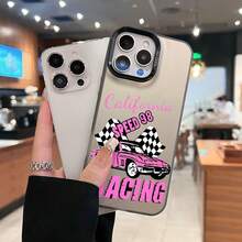 Pink Race Car With Checkered Flags California Vibes. This Stylish Phone Case Is Compatible With 17,16, 15, 14 Pro Max, 13, 12, 11, XR, And XS Plus Models. Made Of TPU Silicone, It Offers Shock And Drop Protection And A Superior Feel. It's An Ideal Gift For Family, Friends, And Loved Ones, And A Perfect Choice For New Years,Phone Case, Case, 17 Pro Case, 17 Pro Max Case,Phone Cases, 16 Case, 17 Case, 15 Case, 17 Pro Max,Phone Case  15 - Black - View 3