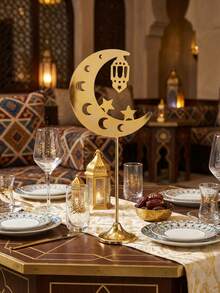 1pc Retro Iron Candle Holder, Metal Decor, Luxury Candlestick, Minimalist Design, Suitable For Home Decor, Romantic Dinner, Star & Moon Lantern Shape - Multicolor - View 14