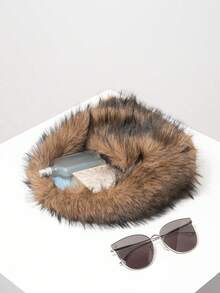 Solid Fluffy Soft Candy Color Satchel Bag, Y2K Style Faux Fur Tote Bags For Ladies, Party Bag, Party Dresses For Women, Winter Fur Purse, Suitable For Commuting, Work, Gatherings, Parties, Perfectly Matching With Fall Outfits Womenfall Clothes For Women, New Arrival Fur Bag For Women - 棕色 - 查看 7