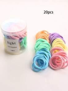 50个装罐装女士基础款高弹力发圈，可扎马尾辫，休闲百搭，多巴胺色，女士头部配饰，女士发饰，马尾辫发圈，发绳，发圈，发圈，健身运动服，健身美容化妆女士配饰 - 彩色 - 查看 12