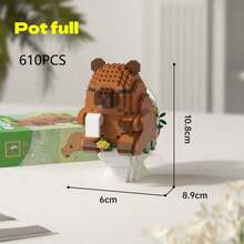 400+Pcs Capybara Hamster Building Blocks Set, Adult Puzzle Toy, Desktop Decor, Compatible With Holiday & Birthday Gifts - Multicolor - View 15