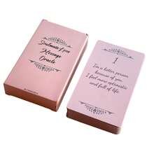 Pink Color Soulmate Love Messages Oracle Cards, 56-Card Deck, Cardboard Material, English Edition, Divination & Fortune Telling Game With Meanings For Women Party Entertainment - Pink - View 4