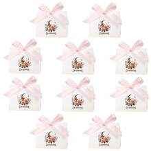 10个装开斋节白色礼品纸盒，适用于糖果、巧克力、饼干、零食、家居派对装饰