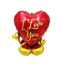 1 Stück Valentinstag Ständer Podest "Ich liebe dich" Herz Folienballons Hochzeitsdekoration Valentinstag Dekoration Valentinstag Geschenke - Rot - Übersicht 7