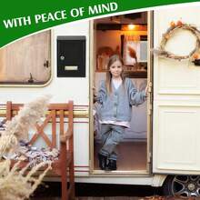 Caja de donaciones metálica con llave Buzón con cerradura Caja de sugerencias Urna segura montada en pared con ranura - De color oscuro - Ver 6