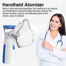 Nebulizador portátil de mano Mesh Atomizador para, alimentado por USB/batería, humidificador silencioso de 1, 5 W para viajes, hogar y oficina con función de limpieza automática - Blanco - Ver 8