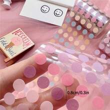 1 Roll Simple Handwritten Polka Dot Colorful Tape Single Pack - Student Gift, DIY Handwritten Notebook Material Tape Sticker Tool And Self-Adhesive Tape (1 Roll Polka Dot Tape, Approx. 600 Dots), Back To School Season Essential - Round - View 4