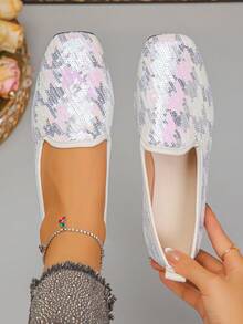 銀色拼粉色亮片