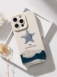 1pc Blue Starfish Pattern Anti-Fall Cute Phone Case Compatible With IPhone 13/11/17/17pro/16/14/15/15pro/15 Plus/15 Promax/7plus/8plus/X/Xs Max/Xr/11pro/12pro/13pro/14pro/12mini/13mini/11promax/12promax/13promax/14promax/14plus/17pro Max/17Air/6/6s Plus/7/8/16Pro/16plus/16promax/Se2/17promax&Compatible With Samsung Galaxy/A54/A14/A12/A13/A15/A32/A33/A24/A52S/S20/S21/S22/S23/S24/S23Plus/S24ultra/S25/A15/A33/A23 - Multicolor - View 3