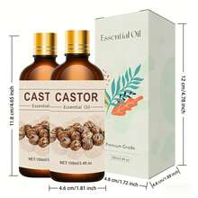 2pcs 100ml/2pcs 30ml/2pcs 10ml Castor Oil Moisturizing Facial Oil, Smooth Skin Fragrance Skincare Oil, Pure Plant Extract Essential Oil - Castor Bean Aroma Combination - View 9