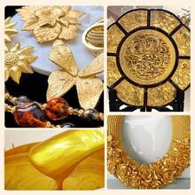 Dofuny 1粒亮金色水晶白钻石云母珠光粉，DIY美甲颜料，适用于环氧树脂、肥皂制作、珠宝工艺、美容用品