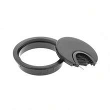 80MM METAL DESK CABLE TIDY OUTLET GROMMET INSERT - Black - View 3