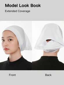 4pcs Muslim Prayer Hijab Cap Set For Girls, Solid Color Breathable Elastic, Muslim Arabic Headscarf, Full Coverage, Skin-Friendly, Soft & Stretchy, Suitable For Daily Wear - Multicolor - View 5