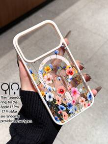 1pc Creative Acrylic Personalized Pattern Magnetic Wireless Charging Anti-Drop Phone Case Compatible With IPhone 16 15 14 13 12 11 Pro Max, Transparent Phone Cover - Multicolor - View 5
