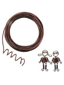 EstiloChudeng Alambre de aluminio café de 50 pies alambre de escultura de calibre 12 de 2 mm de grosor alambre de armadura para esculpir alambre de metal plegable para hacer muñecas esqueletos manualidadesVersión mejorada - Negro - Ver 9