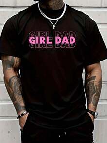 Men Clothing Pink Dad T-Shirt Men Shirt Men Size S-3XL - 黑色 - 查看 1