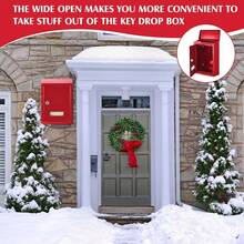 Caja de donaciones metálica con llave Buzón con cerradura Caja de sugerencias Urna segura montada en pared con ranura - Rojo - Ver 7