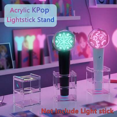 1 kpl akryylinen K-pop-valotikun teline - valotikkujen pidike, kaksireikäinen erittäin vakaa valotikun tukiteline, säilytysteline yleisille valotikuille K-pop-faneille, keräilyesineiden esillepano ja organisointi, soveltuu juhlapeleihin ja aktiviteetteihin, jouluun