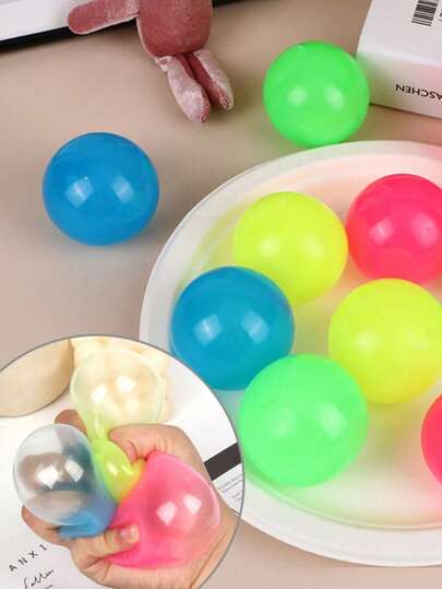 Glow Ceiling Ball, Fluorescent Ball, Sticky Wall Ball, Bulk Glow Ball, Sensory Ball, Fantasy Ball (Random Color), DIY Craft Material - Perfect Party Gift, Popular Birthday Gift, Ideal Valentine's Day Gift, Suitable For Back To School Season