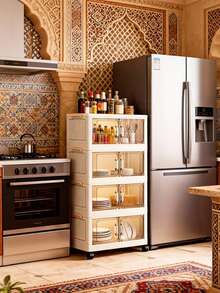 1 chiếc tủ đựng đồ gấp gọn, rộng 17.7-23.6 inch, dùng để sắp xếp đồ chơi trong phòng khách, đựng đồ ăn vặt, đựng đồ nhà bếp, quà Giáng sinh, hộp đựng đồ, đựng đồ dưới gầm giường. - Cửa trong suốt - Xem 3